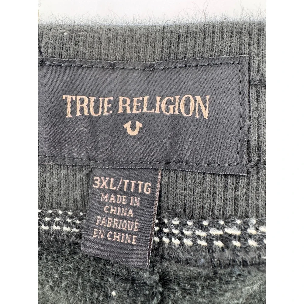 True‎ Religion Mens Contrast Wide Leg Sweatpants Thick Stitch Y2K Baggy 3Xl